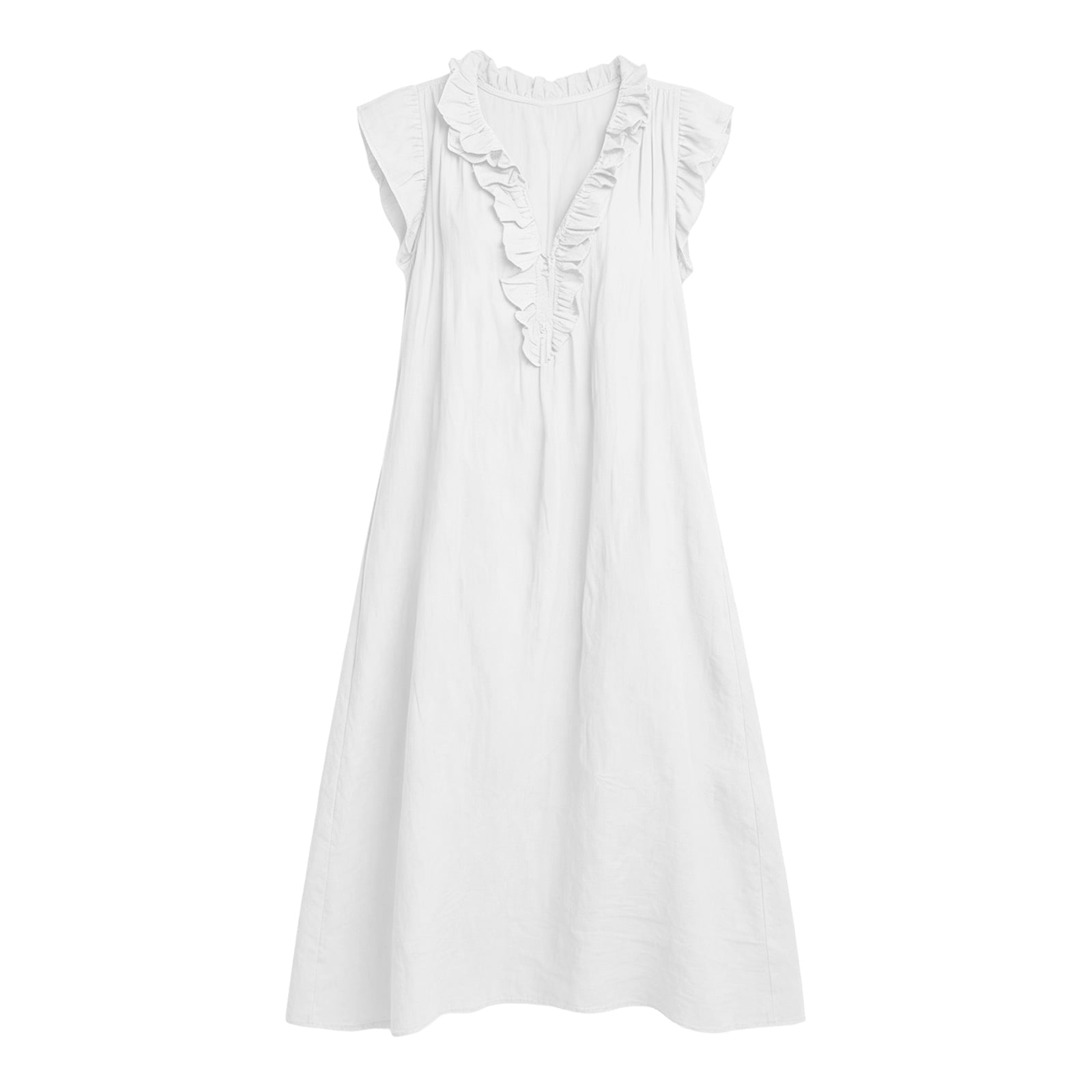 ✨⏰2026 Summer Solid Color Elegant Temperament Flying Sleeve Dress